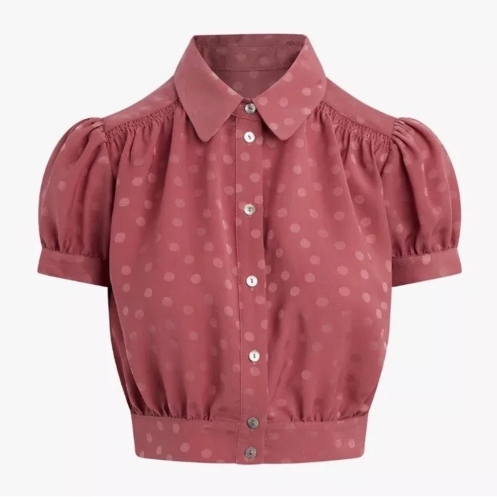 Favorite Daughter x Anthropologie Garden Party Polka Dot XL Pink Button